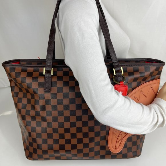 New Sprayground Henny Shark Bite Check Tote - Picture 5 of 9